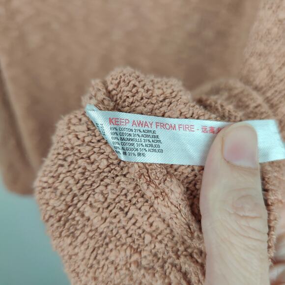 Free People Beach Tank Top Womens Medium Tan Salmon Knit Textured Lounge Boho‎ - Picture 6 of 7